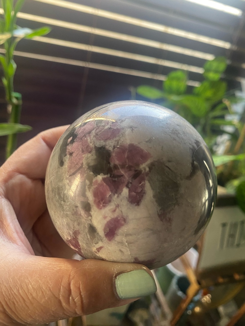 Pink Tourmaline Crystal Sphere